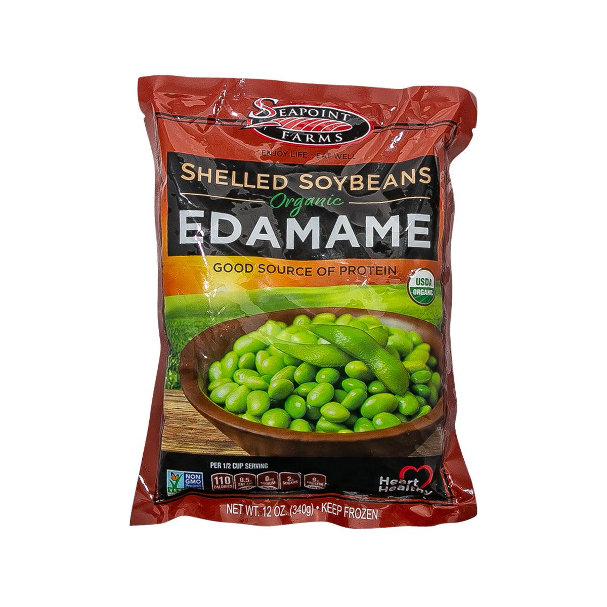Organic shelled edamame soybeans, 340g frozen pack with green beans