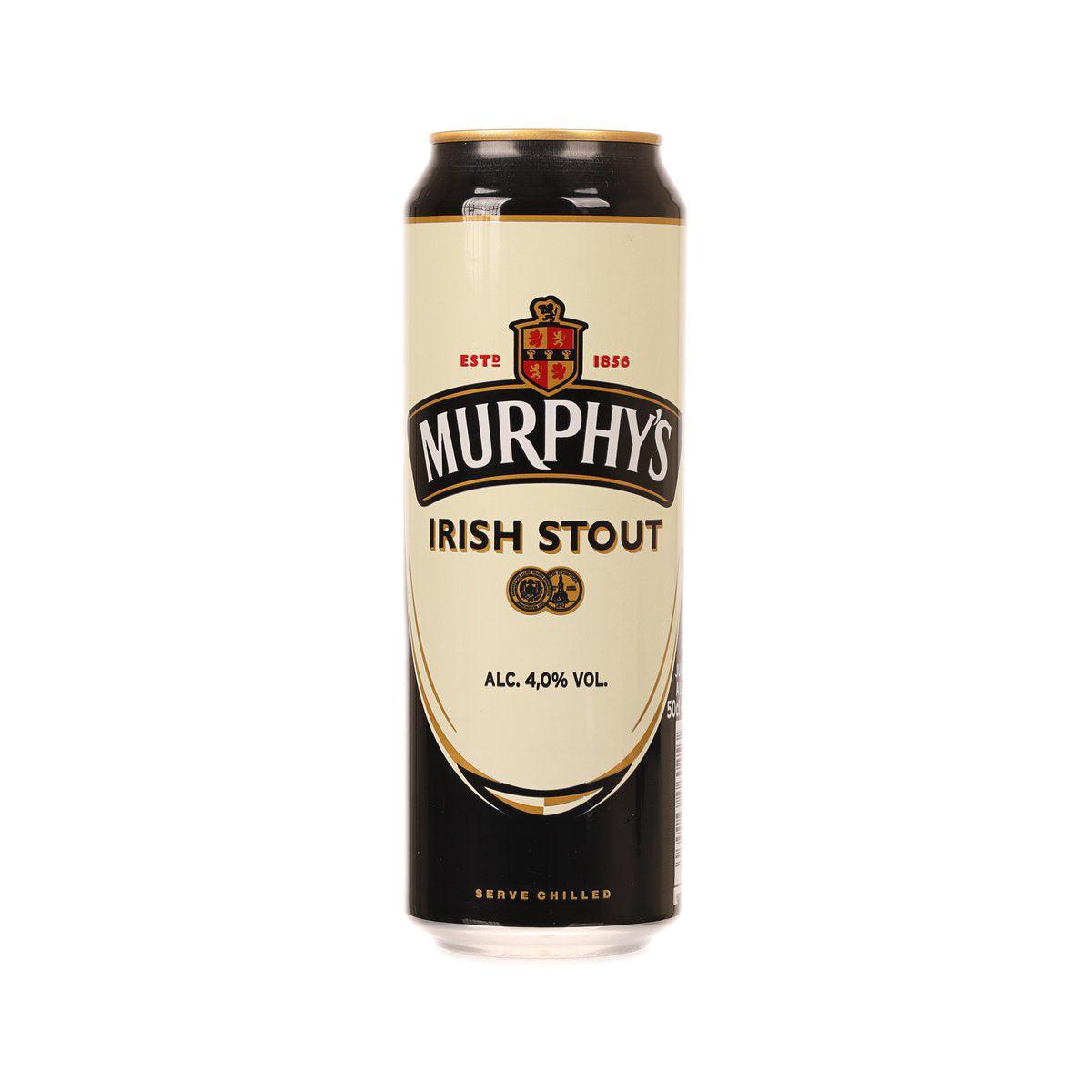 Murphys Irish Stout beer can, black design with ALC 4% vol text