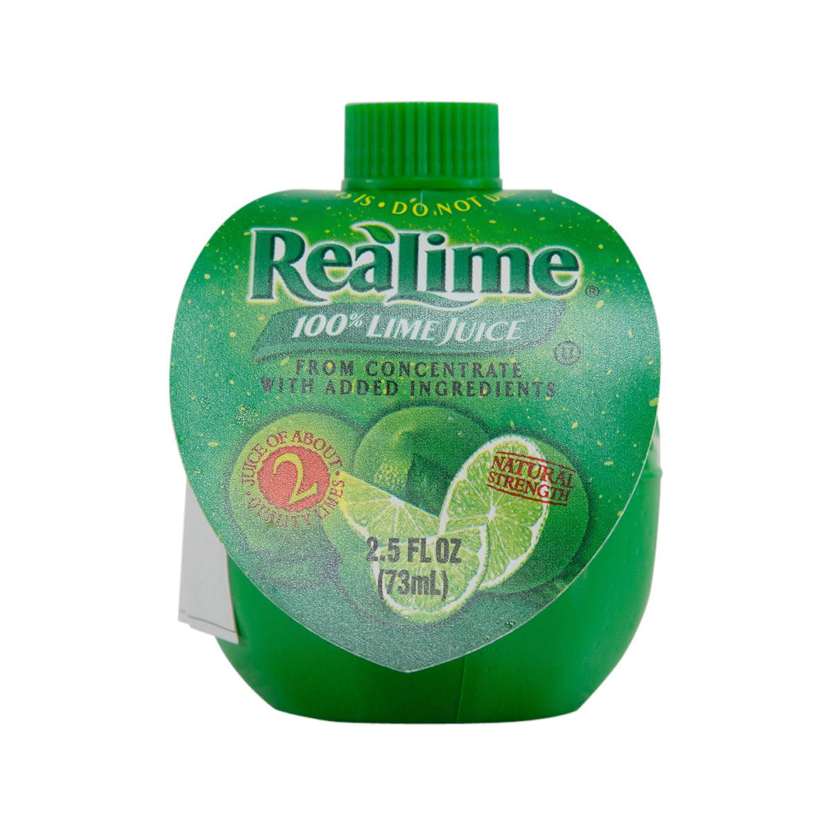 REALIME plastic squeeze lime juice bottle with green cap, front label visible