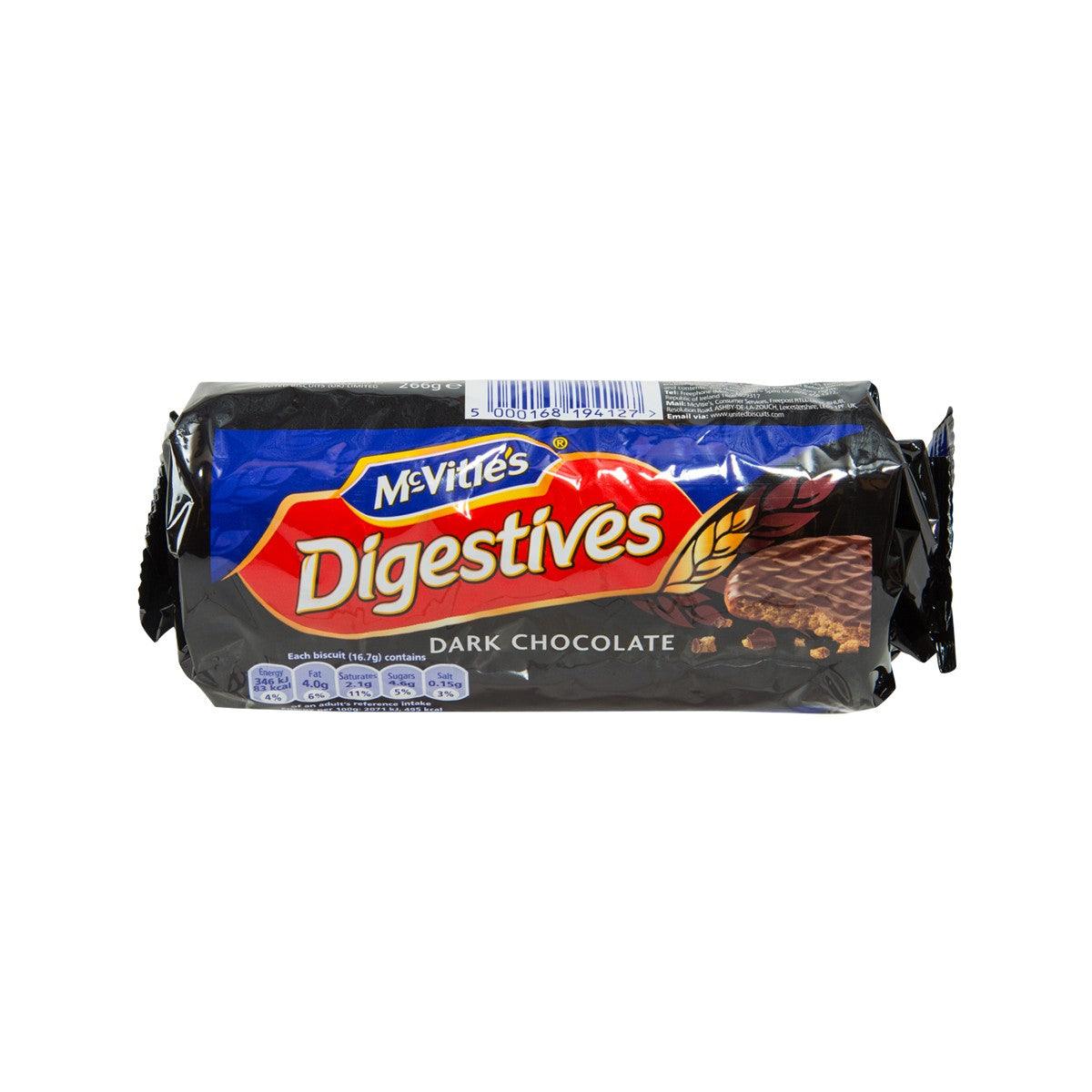MCVITIE'S dark chocolate digestive biscuits 266g pack, foil-wrapped
