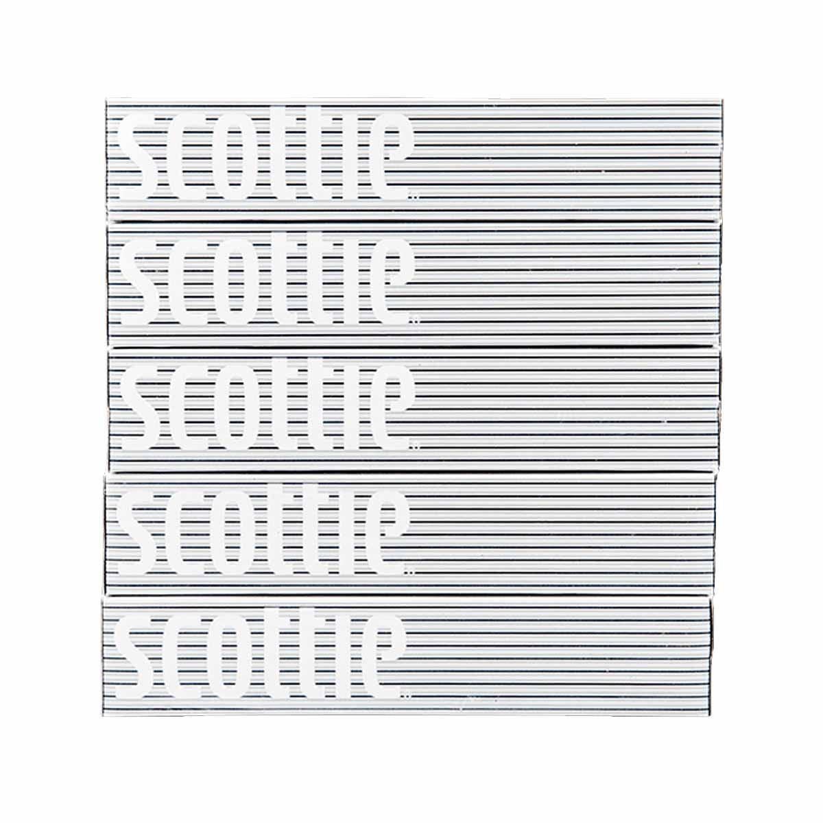 SCOTTIE box 5s striped graphic with repeated SCOTTIE text
