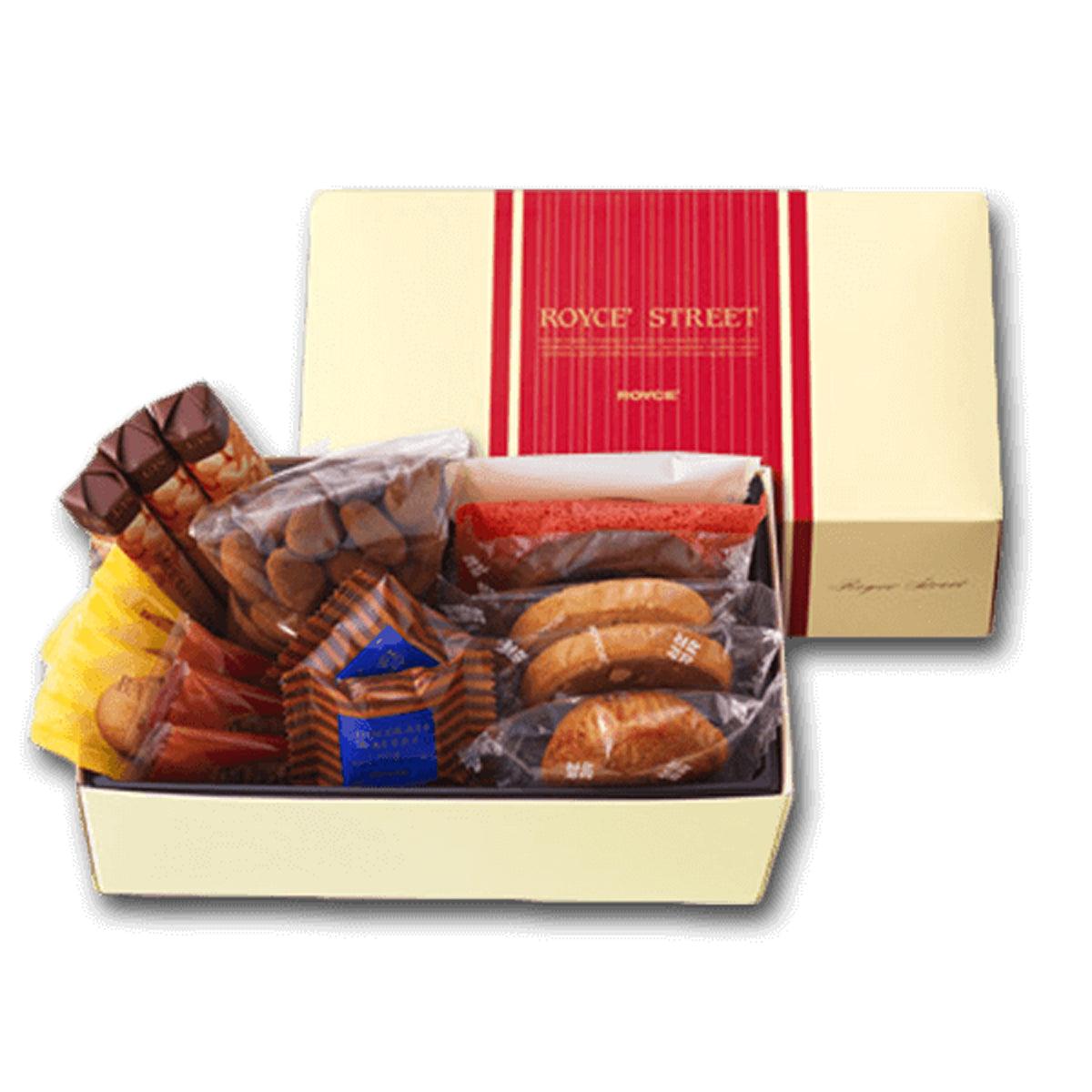 ROYCE' Street chocolate and snack gift set, open box with assorted treats
