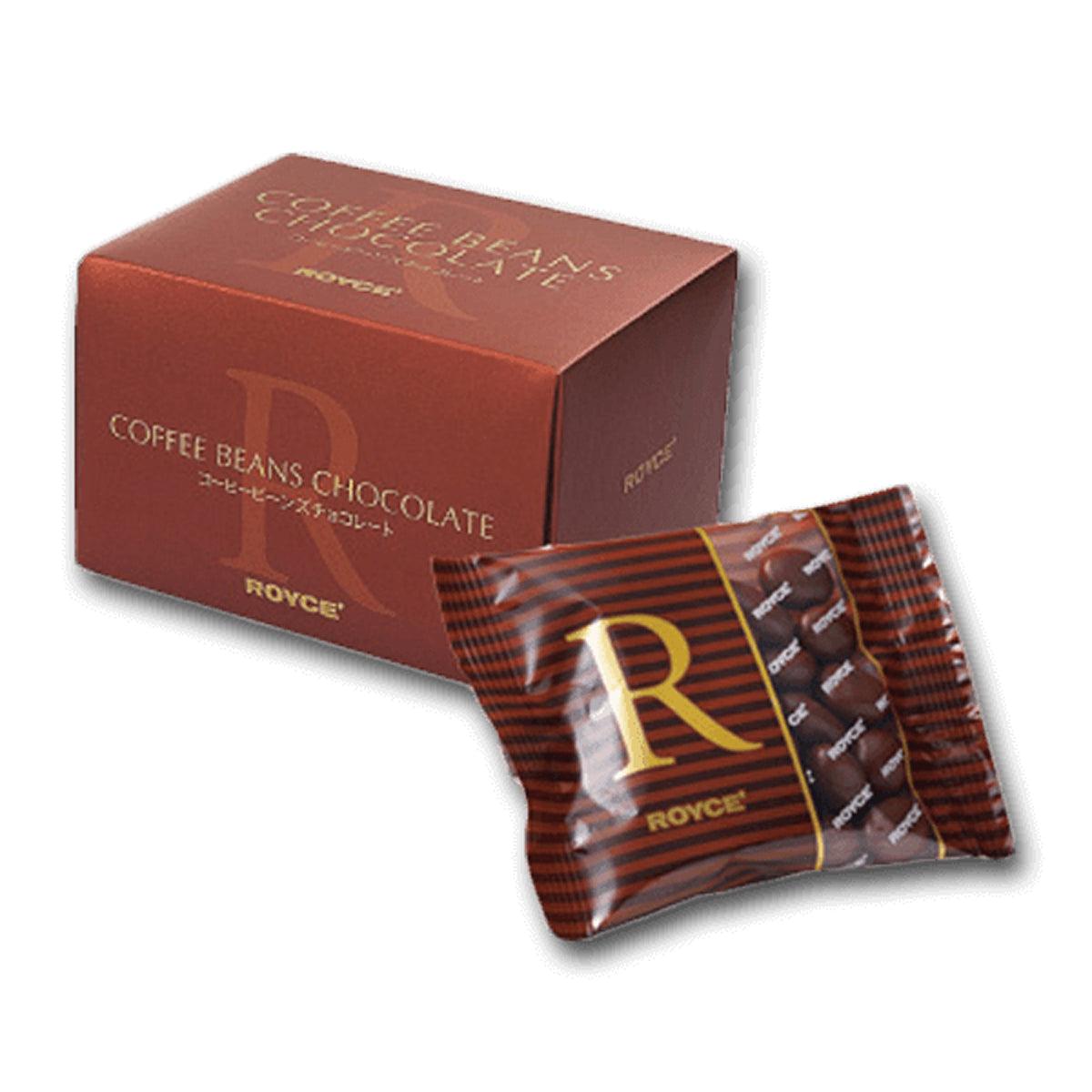 ROYCE' coffee beans chocolate bar in foil packet with matching gift box