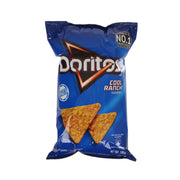 Doritos Cool Ranch tortilla chips bag (190g), blue package with chips shown