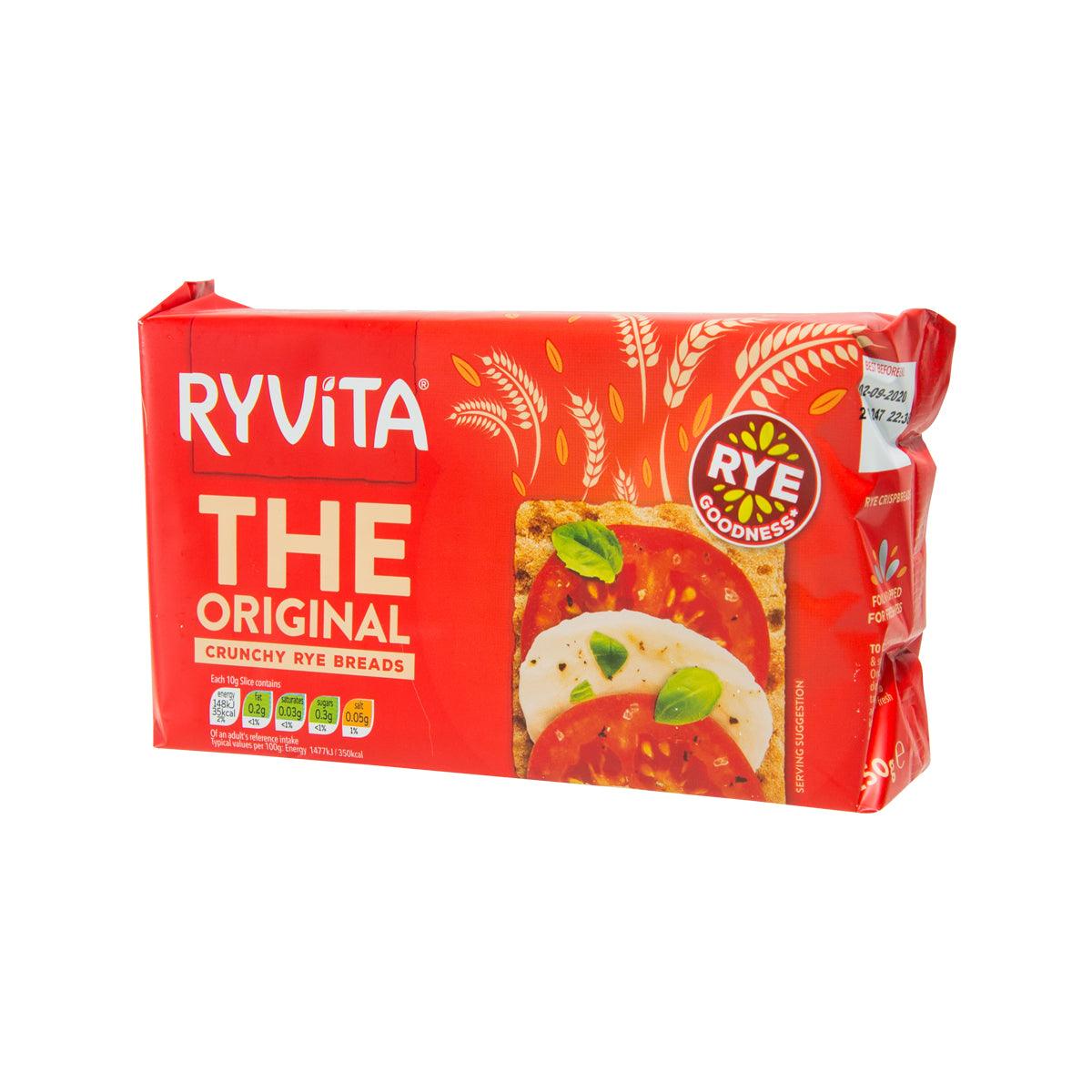 RYVITA rye crunchy breads pack with “The Original” label and red bag design