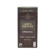Green & Black's organic dark chocolate bar, 70% cocoa, box front
