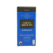 Green & Black's organic milk chocolate bar in blue carton, 37% cocoa, 90g