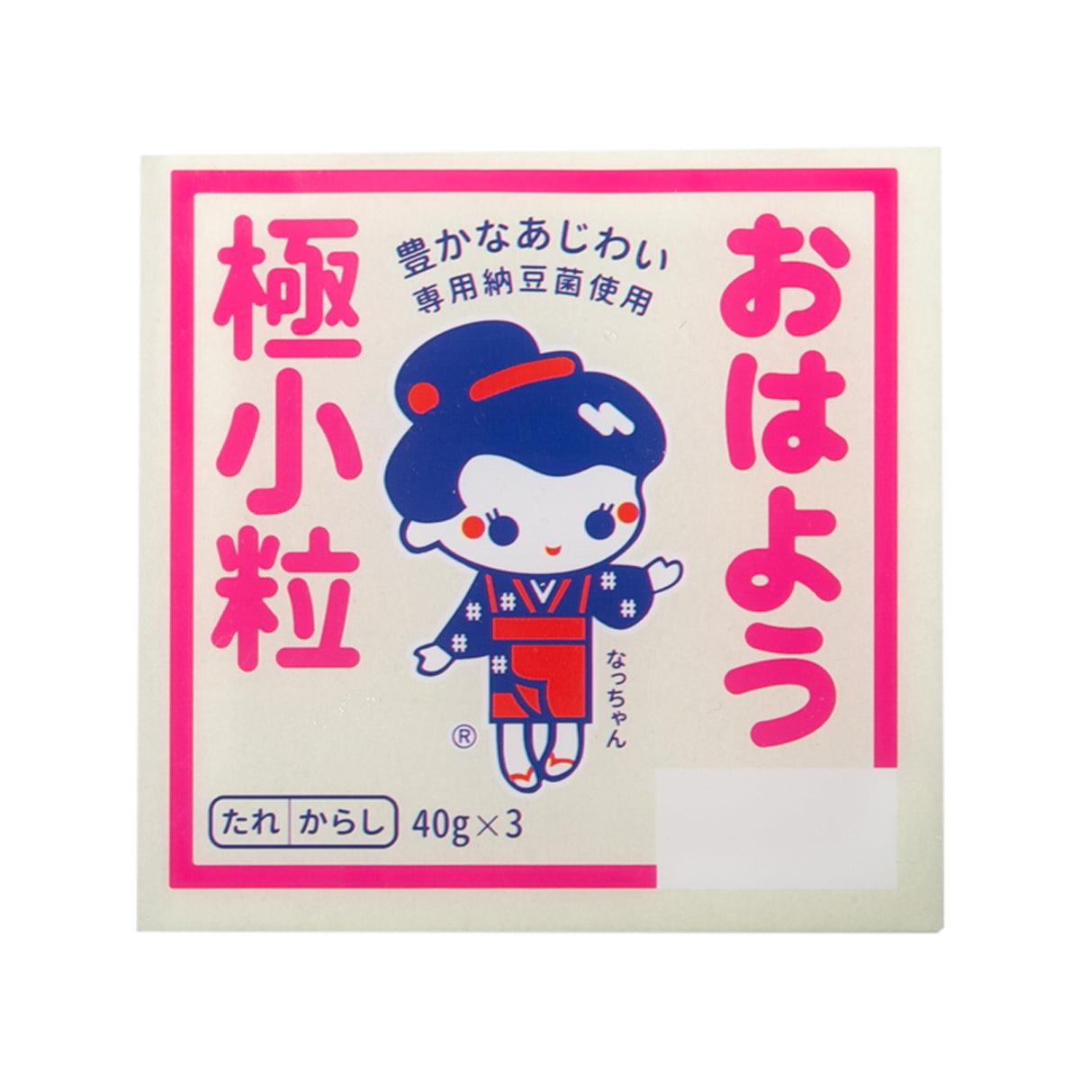 YAMADA FOODS Ohayo Natto 3-pack pouch with pink-and-white character label