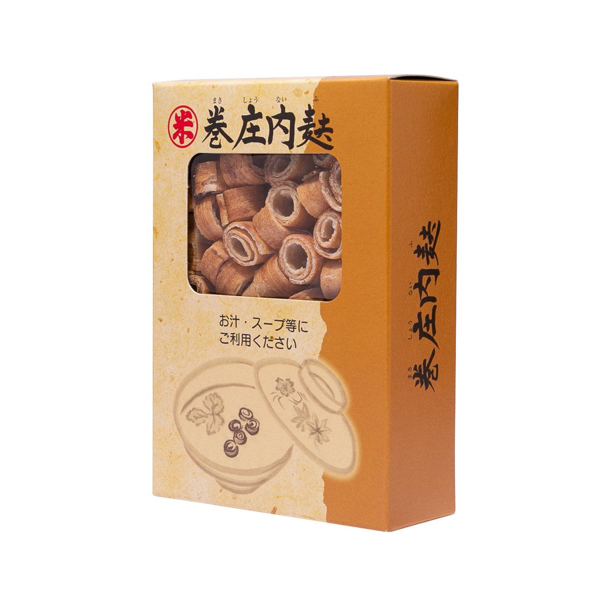 Roasted wheat gluten boxed package with side branding and viewing window