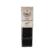 Black squid ink spaghetti pasta, packaged, front label view