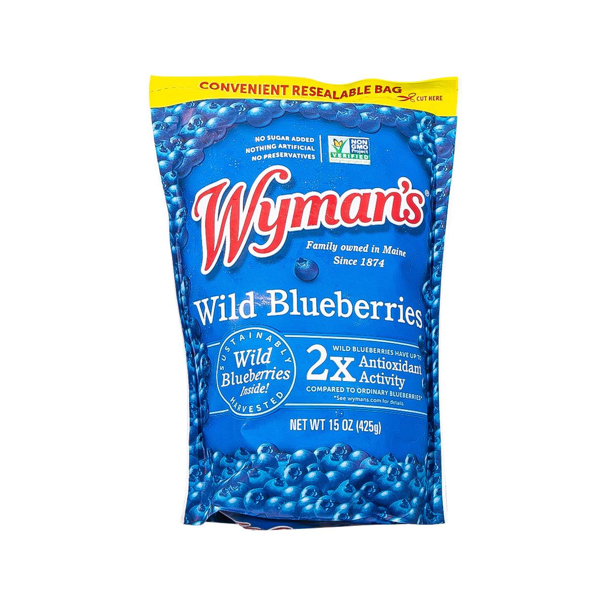 Frozen wild blueberries bag, resealable pouch with blue berry design