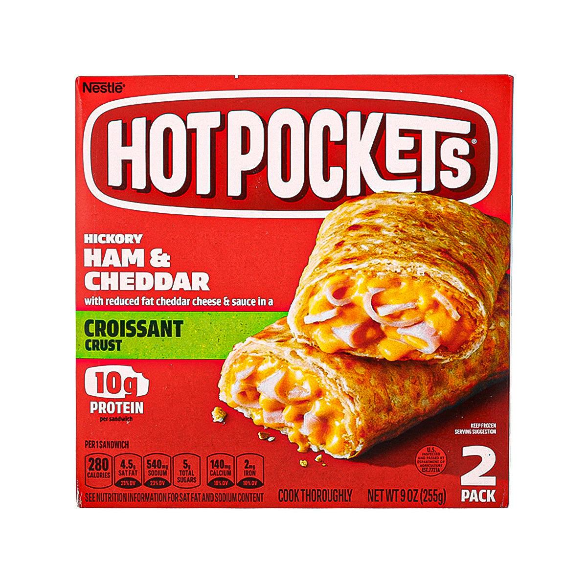 Stuffed sandwich in croissant crust packaging, with ham and cheddar filling, 2-pack