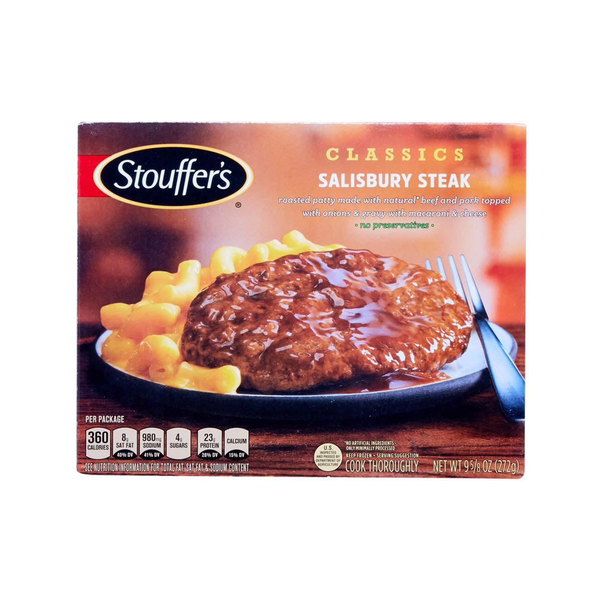 Stouffer's Classics Salisbury steak frozen meal tray with gravy and sides, 272g