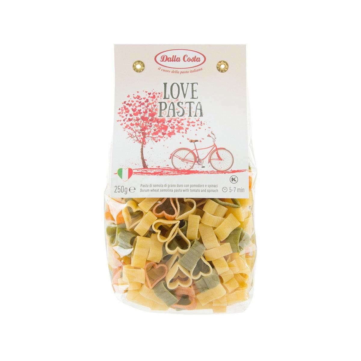 Dalla Costa Love Pasta tomato and spinach ribbon pasta pouch, 250 g