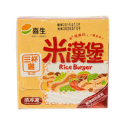 KISEI spicy chicken rice burger box, 160g, orange packaging, frozen
