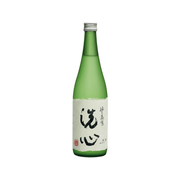 SENSHIN Junmai Daiginjo sake bottle, green glass with Japanese label