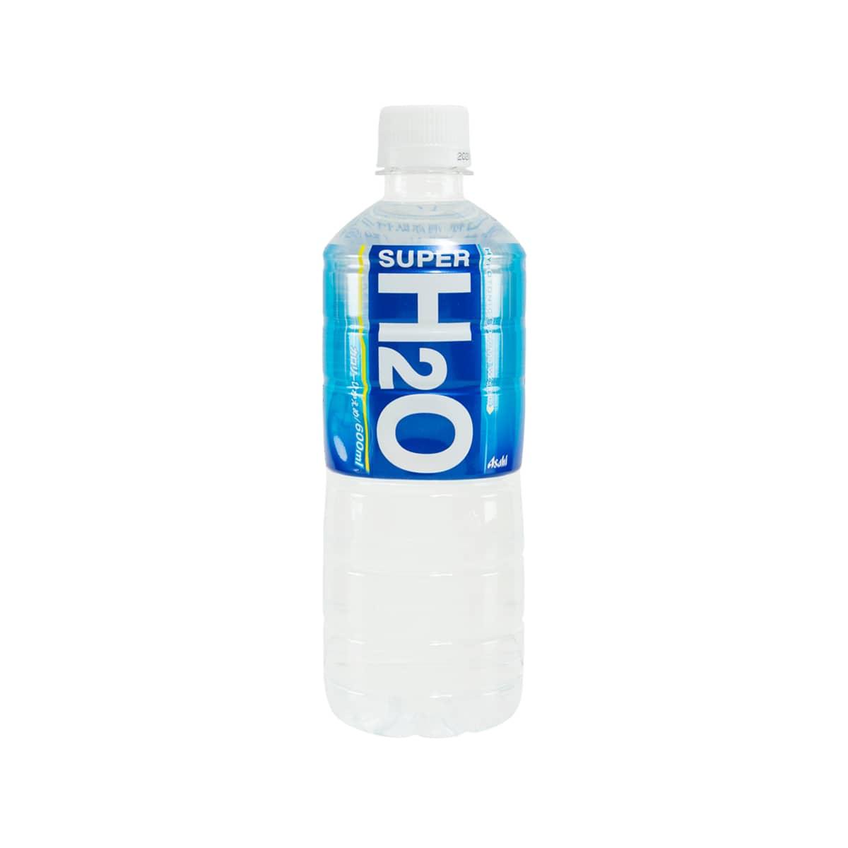 ASAHI Super H2O sports drink bottle, 600 mL, clear with blue label