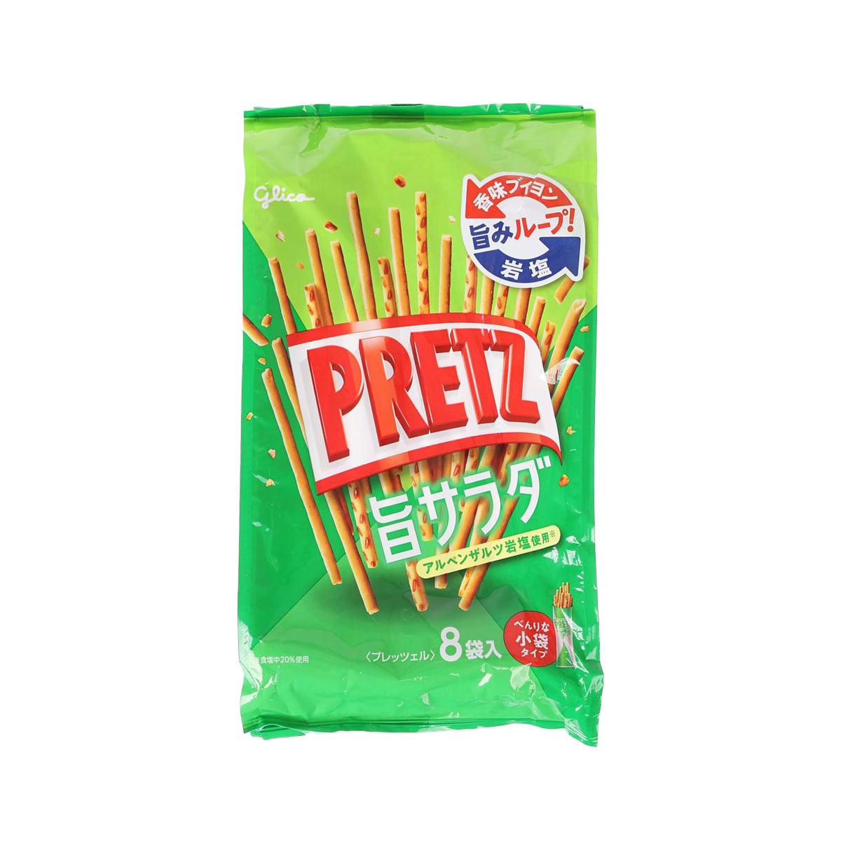 Pretz biscuit stick snack bag, salad flavor, green packaging