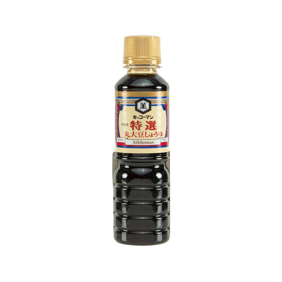 KIKKOMAN premium marudaizu soy sauce bottle with gold cap