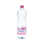 CONTREX natural mineral water 1L bottle, clear plastic with pink cap and front label