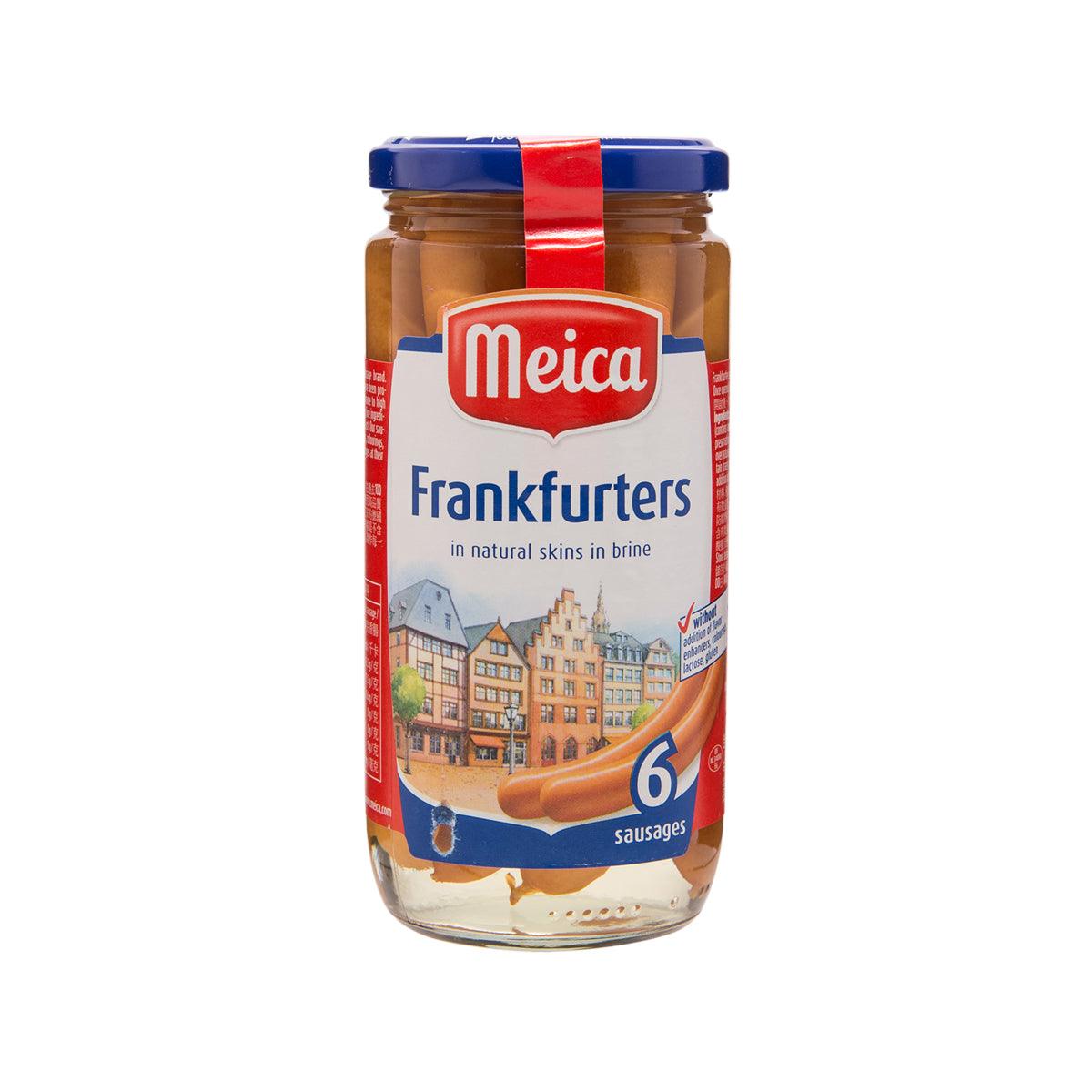 MEICA Frankfurters sausages in glass jar with blue and red lid