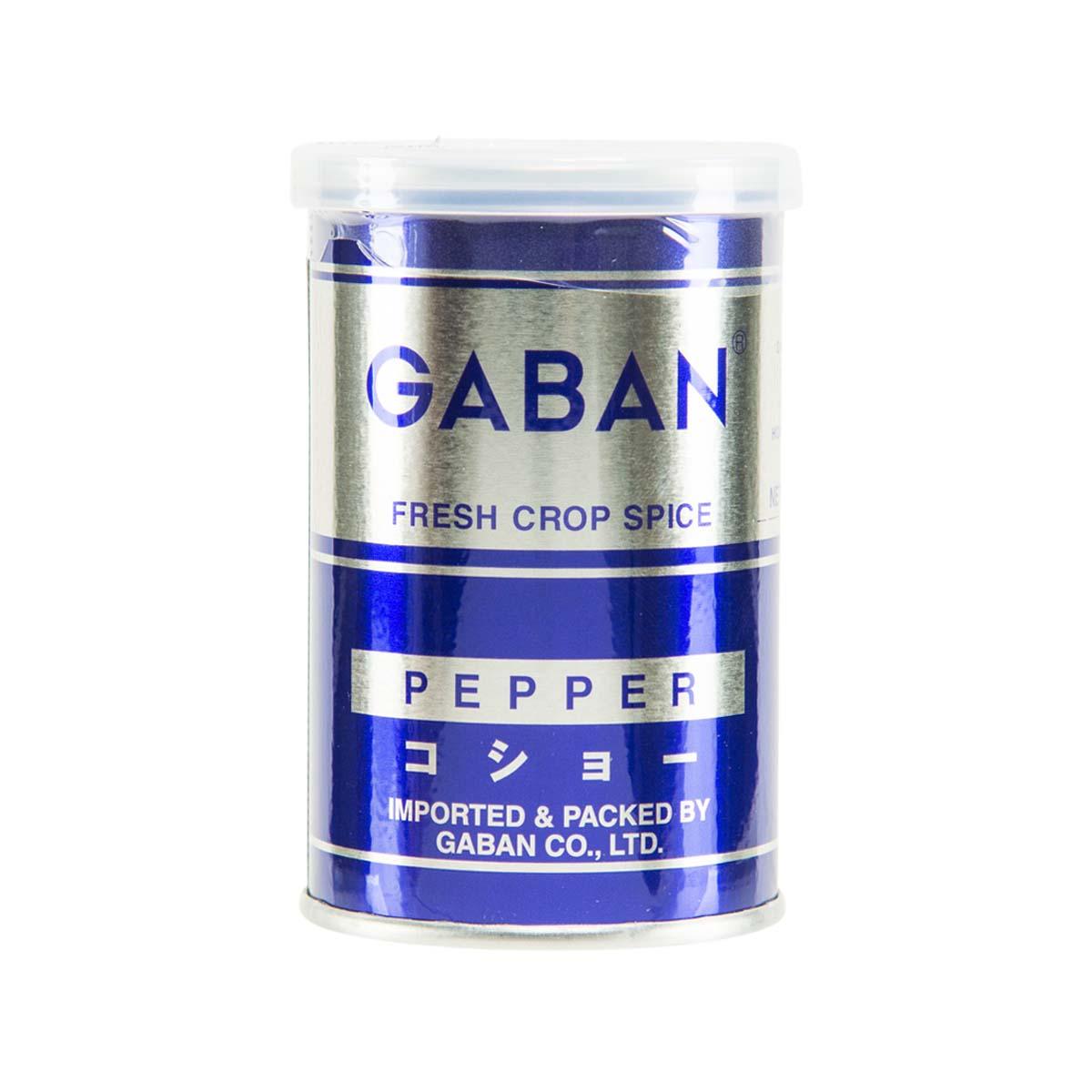 GABAN pepper spice container with clear lid, blue front label, 70 g