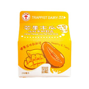 Mango papaya low fat milk drink carton, front panel with 236 mL