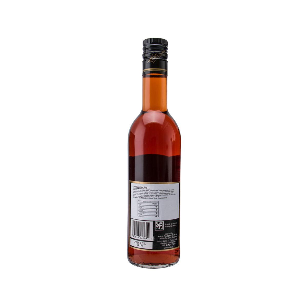 MAILLE red wine vinegar bottle with back label and barcode, 500 mL