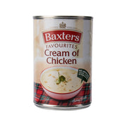 Cream of Chicken soup can with Baxters Favourites label, 400g, front artwork