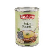 Vegetarian spicy parsnip soup can with Baxters front label, 400g