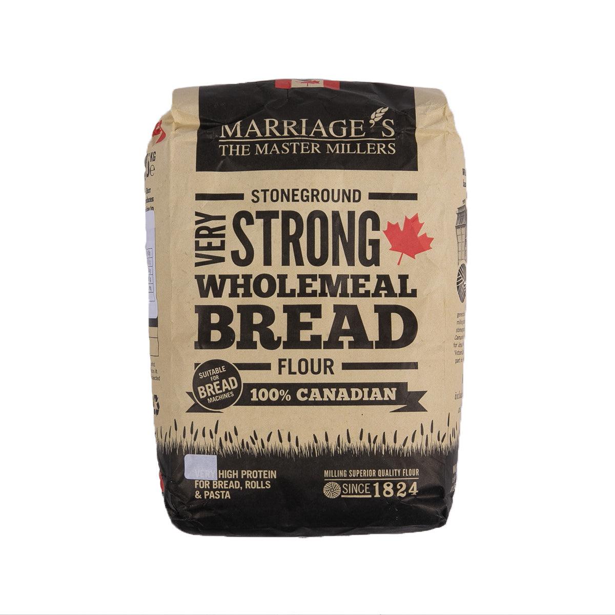 MARRIAGE stoneground wholemeal bread flour, strong, 1.5kg bag