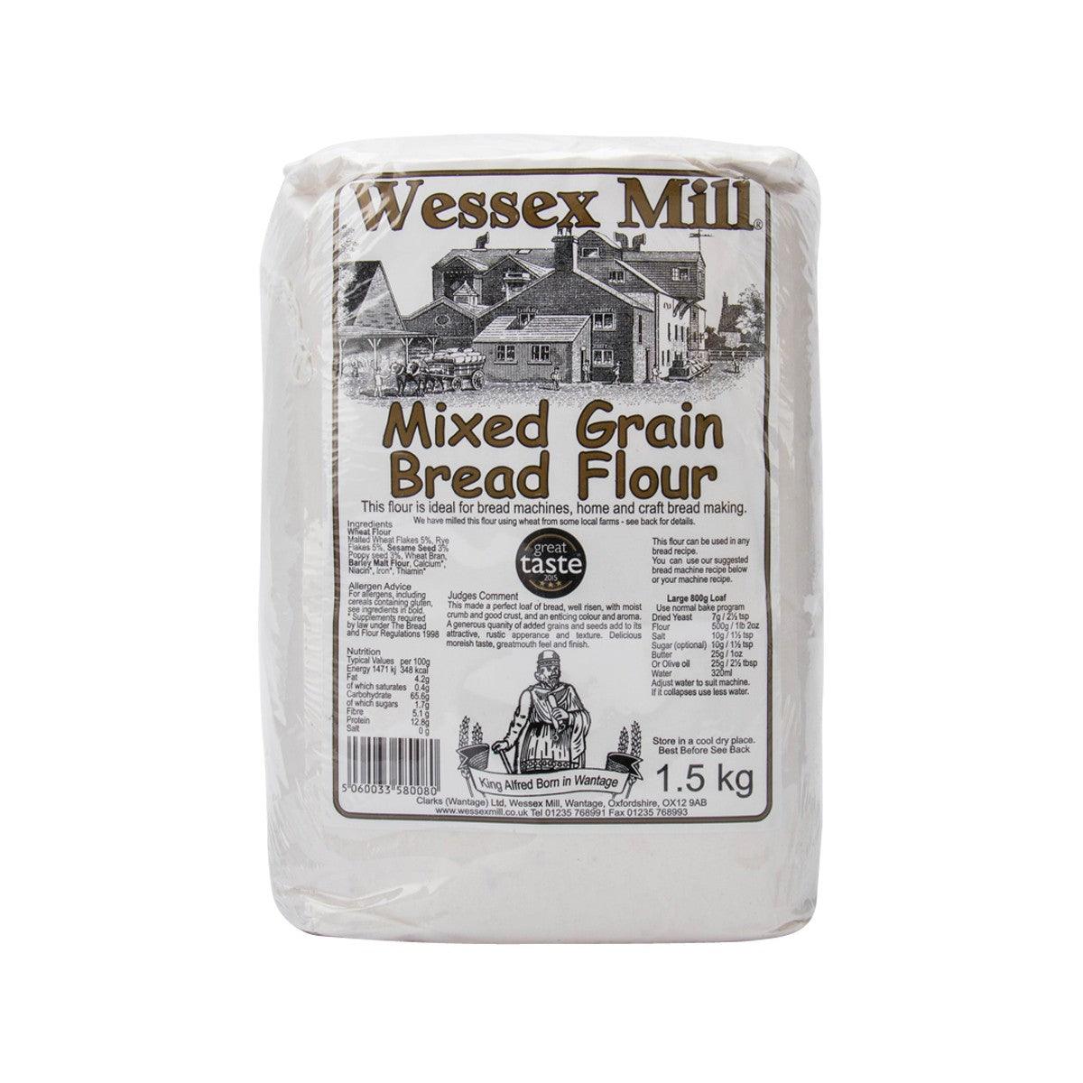WESSEX MILL mixed grain bread flour bag, 1.5 kg, white paper package