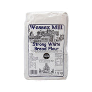 Wessex Mill strong white bread flour 1.5 kg bag, front label