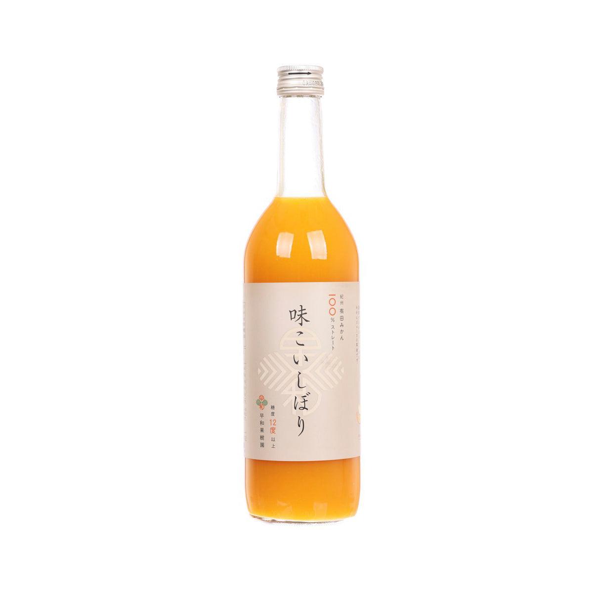 Mikan juice bottle, 720 mL, orange drink with white label