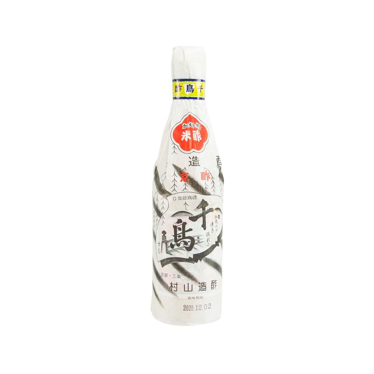 MURAYAMA rice vinegar bottle with front label, white cap, and yellow neck band