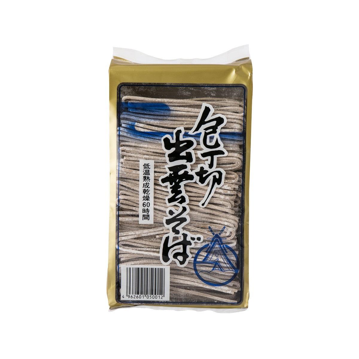 Soba noodle 200g package in gold bag with Japanese-style front label