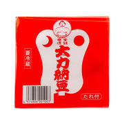 Natto fermented soybeans box, red and white package with barcode