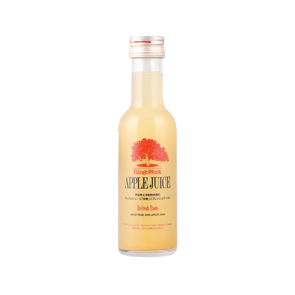 RingOWork apple juice bottle with red cap, 180 mL glass packaging
