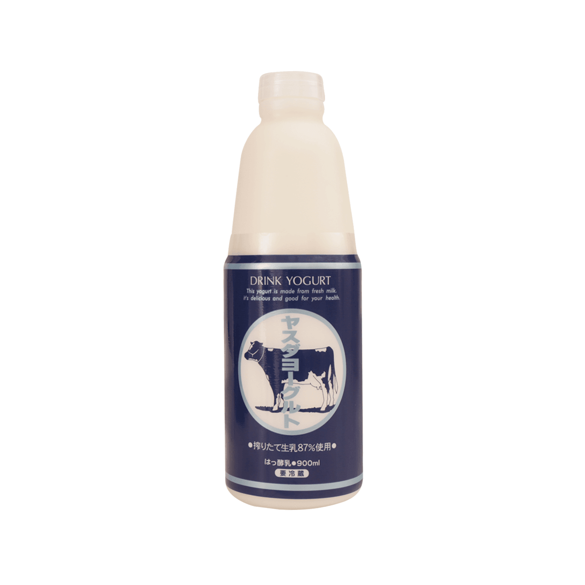 Yogurt drink bottle, 800g, white cap and blue label