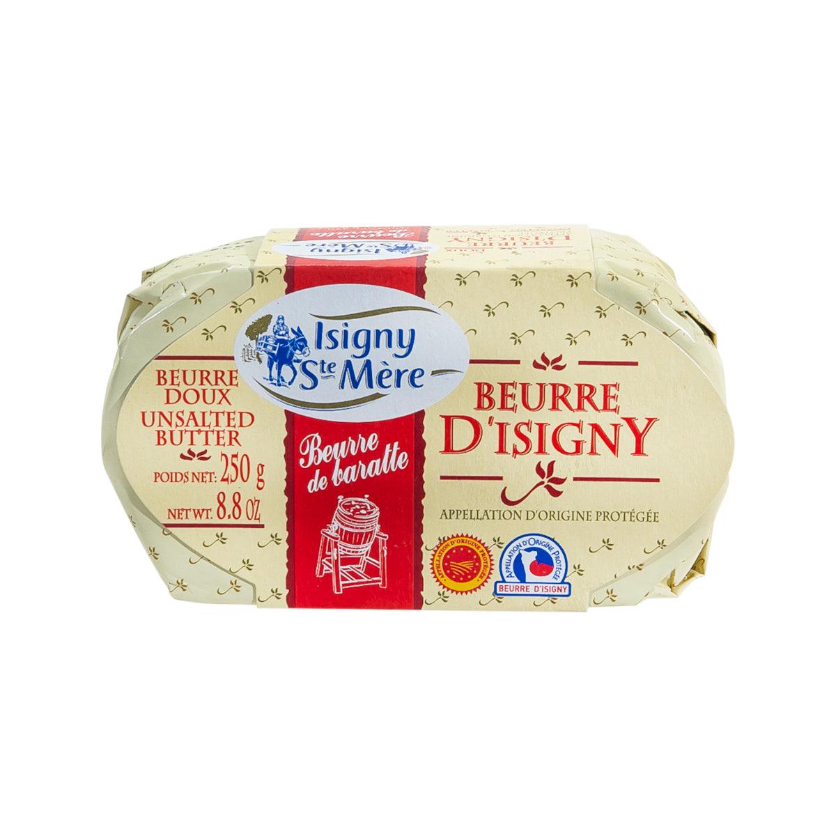 ISIGNY unsalted butter, round foil-wrapped package
