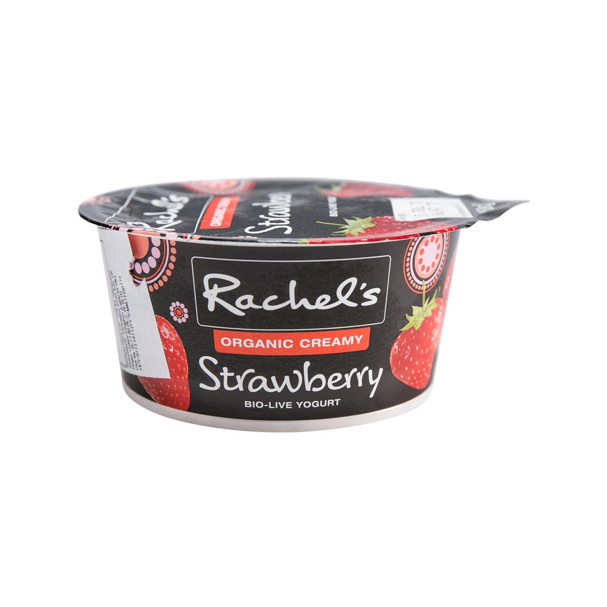 RACHEL'S organic creamy strawberry bio-live yogurt cup, 150g