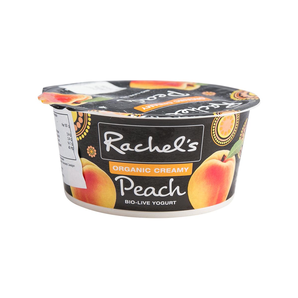 RACHEL'S organic peach bio-live yogurt cup, creamy, 150g