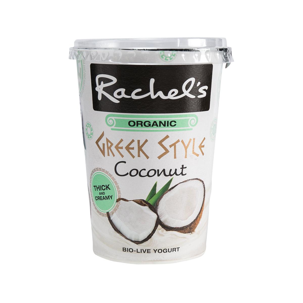RACHEL'S organic Greek style yogurt cup, coconut, 450g, plastic tub with lid