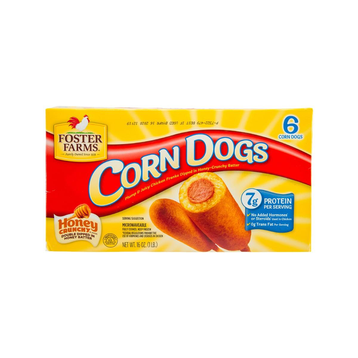 Foster Farms Honey Crunchy corn dogs frozen box, 6 count, 16 oz