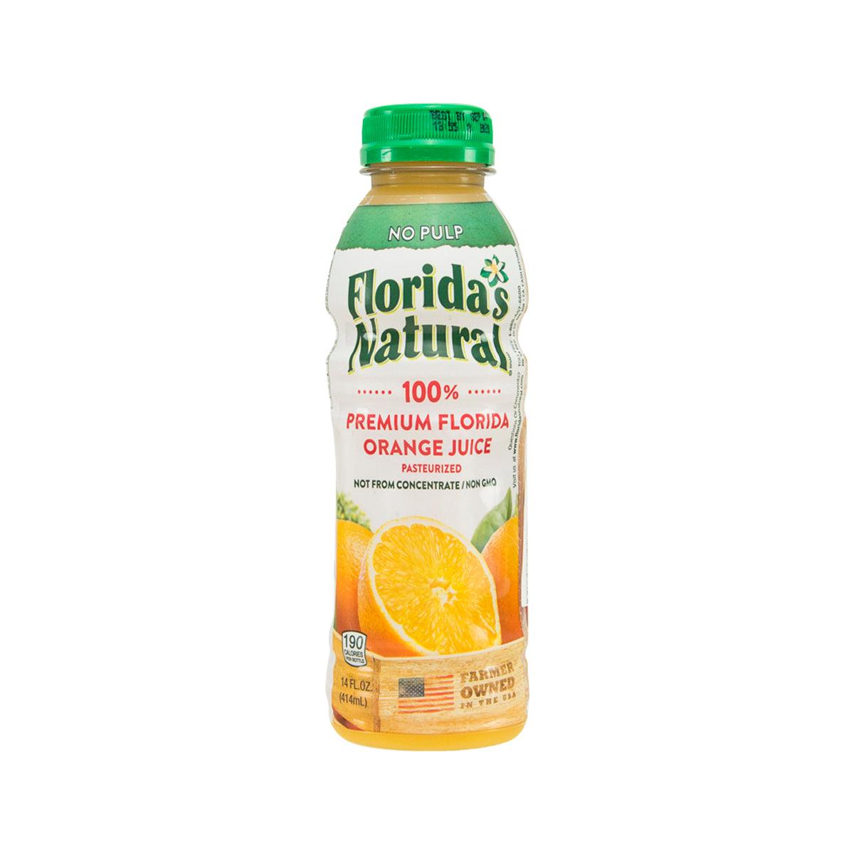 Florida's Natural premium orange juice bottle, no pulp, 414 mL