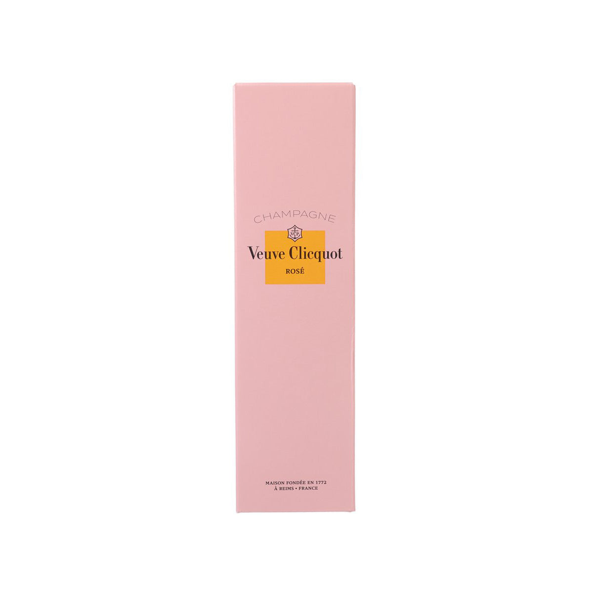 Veuve Clicquot Rosé champagne gift box in pink with front label