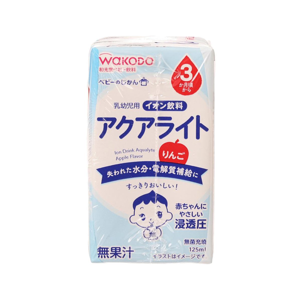 WAKODO Aqualyte apple ion drink carton, light blue/white front label