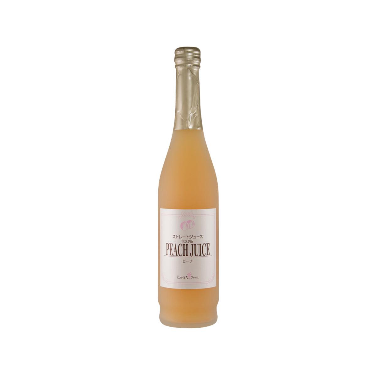TAKAHATA FARM peach juice bottle, 500 mL glass with front label