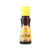 OTTOGI sesame oil bottle, 80 mL, yellow cap and dark amber bottle with front label