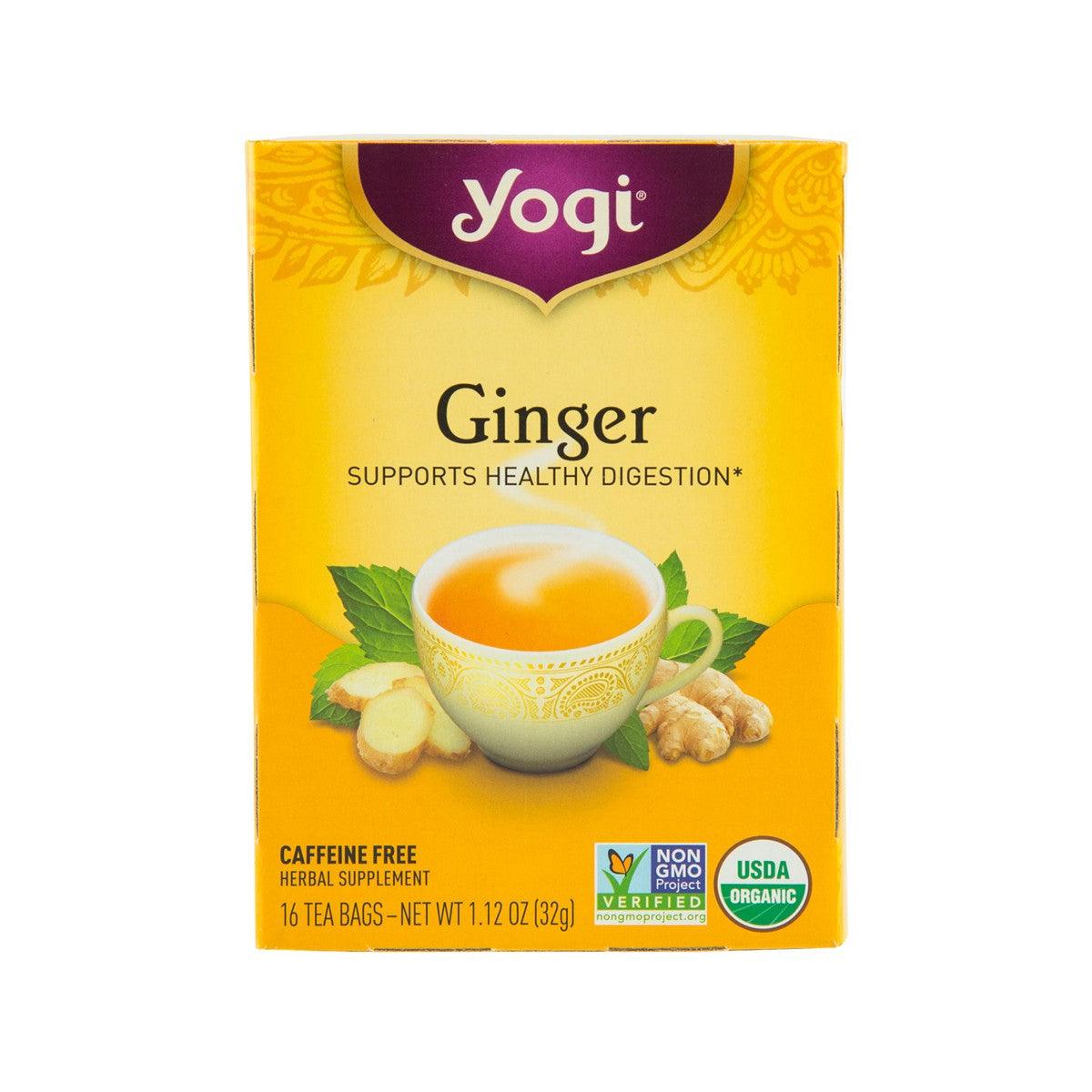 Yogi Tea Ginger herbal tea bag box, caffeine-free, 16 tea bags
